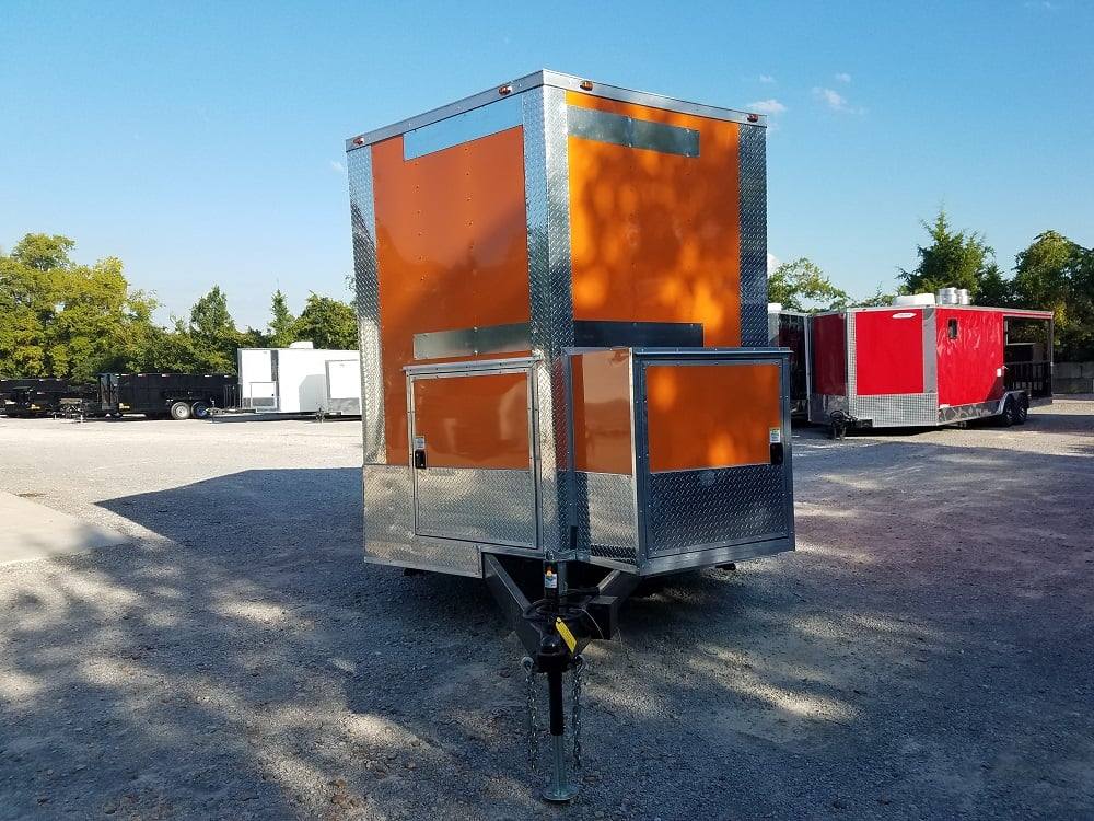 8.5' x 16' Orange Shaved Ice Concession Food Trailer - Image 2