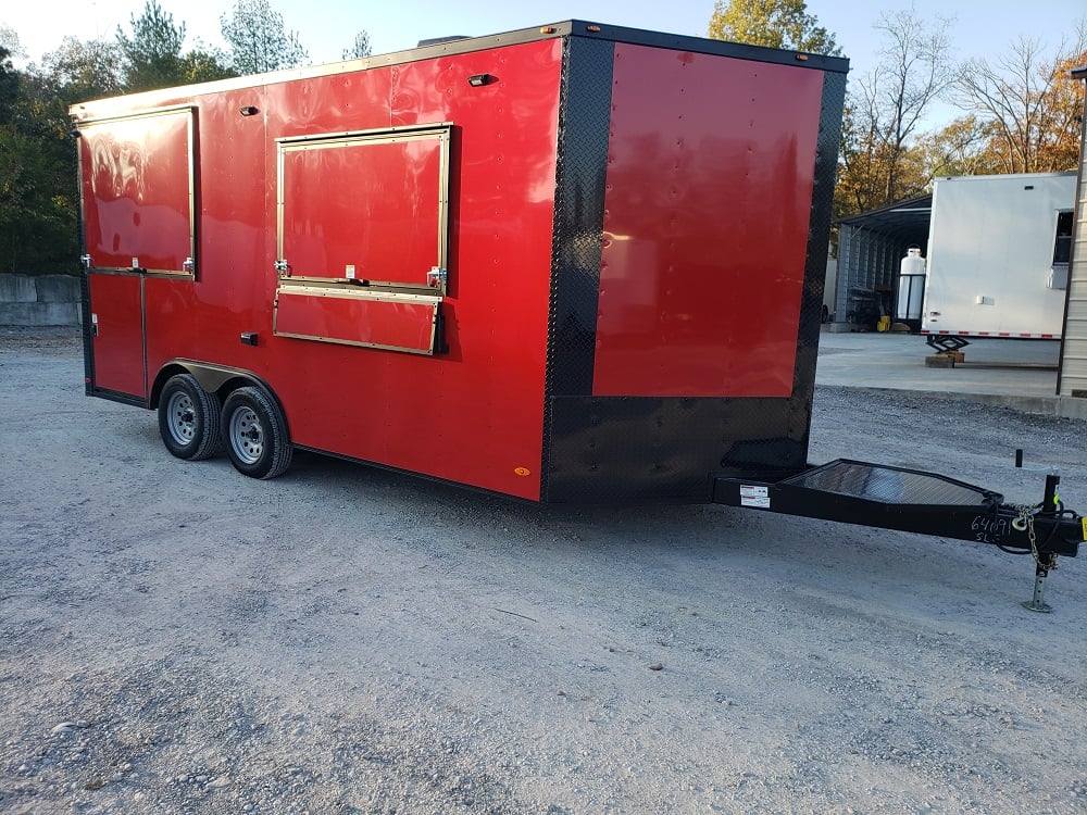 8.5' x 17' Red Concession Food Trailer