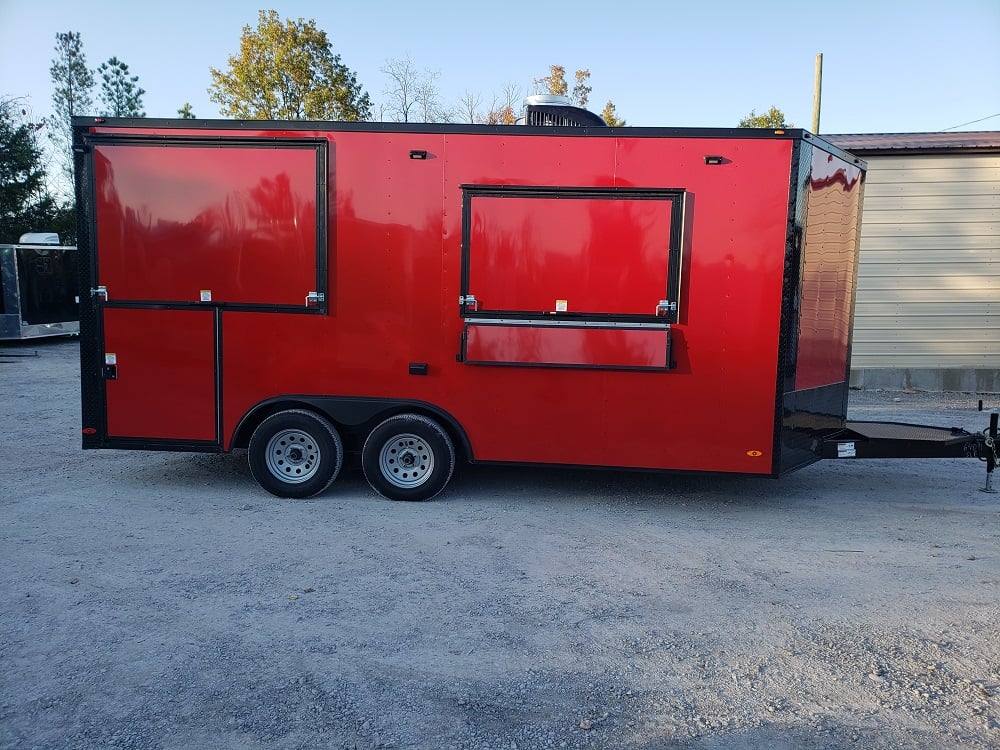 8.5' x 17' Red Concession Food Trailer - Image 3