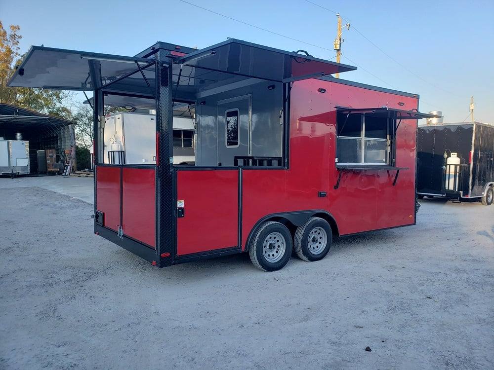 8.5' x 17' Red Concession Food Trailer - Image 4