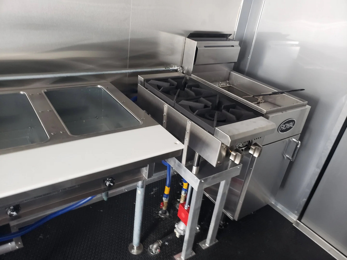 8.5' x 22' Cobalt Blue Concession Trailer with Restroom - Image 3