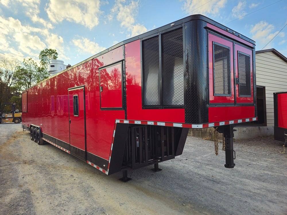 8.5' X 49' Red Food Event Catering Concession Trailer
