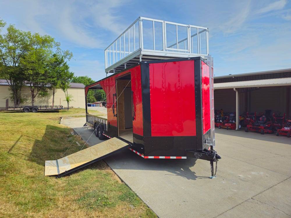 Enclosed Trailer 8.5' X 30' Red Hybrid Drone and Equipment Hauler