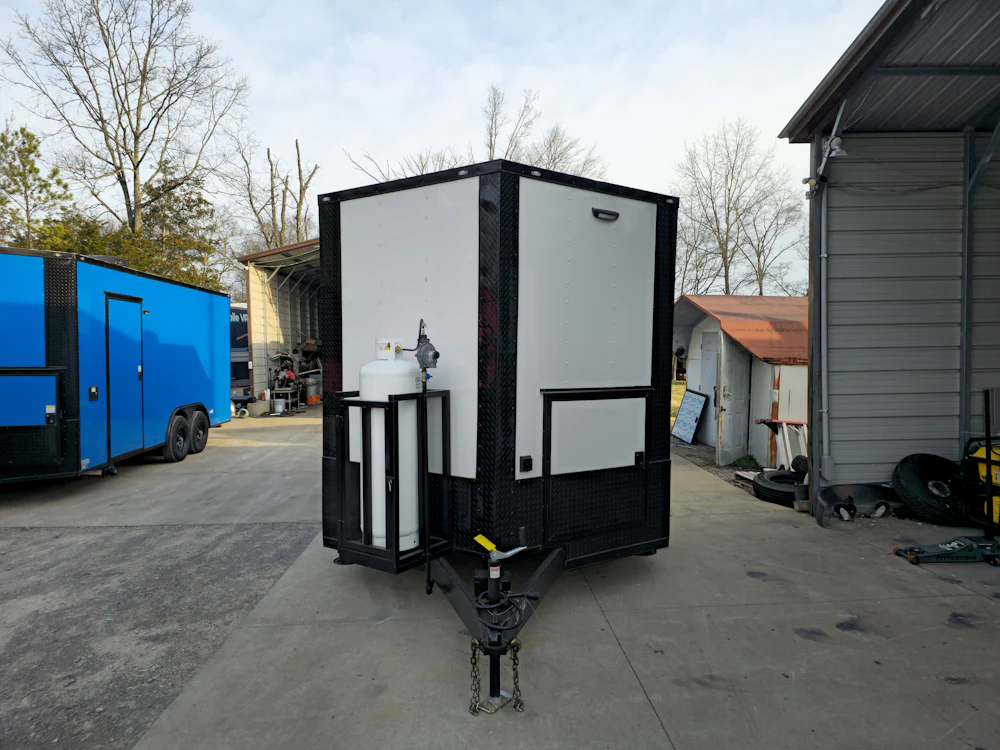 8.5' X 16' Concession Trailer White W/Black Trim Food Event Catering - Image 2