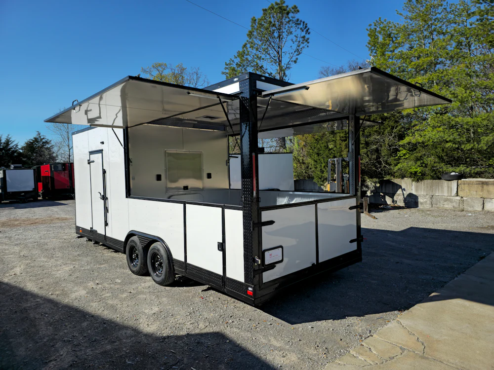 8.5' X 22' White / W Black Out Concession Trailer Kettle Corn Event Catering - Image 4