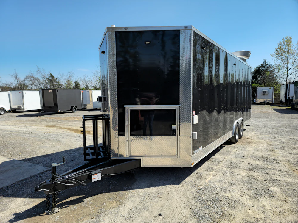8.5 x 24 Black Concession Trailer Food Event Catering - Image 2