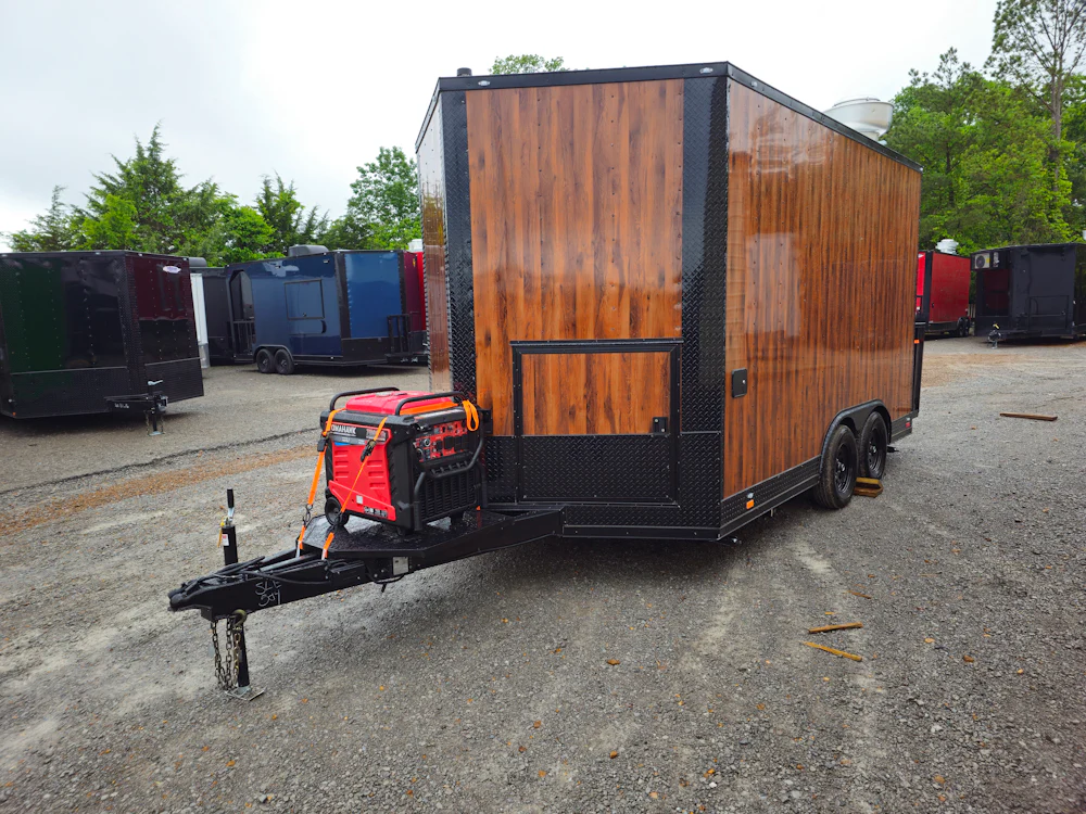 8.5' X 14' Wood Grain Concession Trailer Food Event Catering - Image 2
