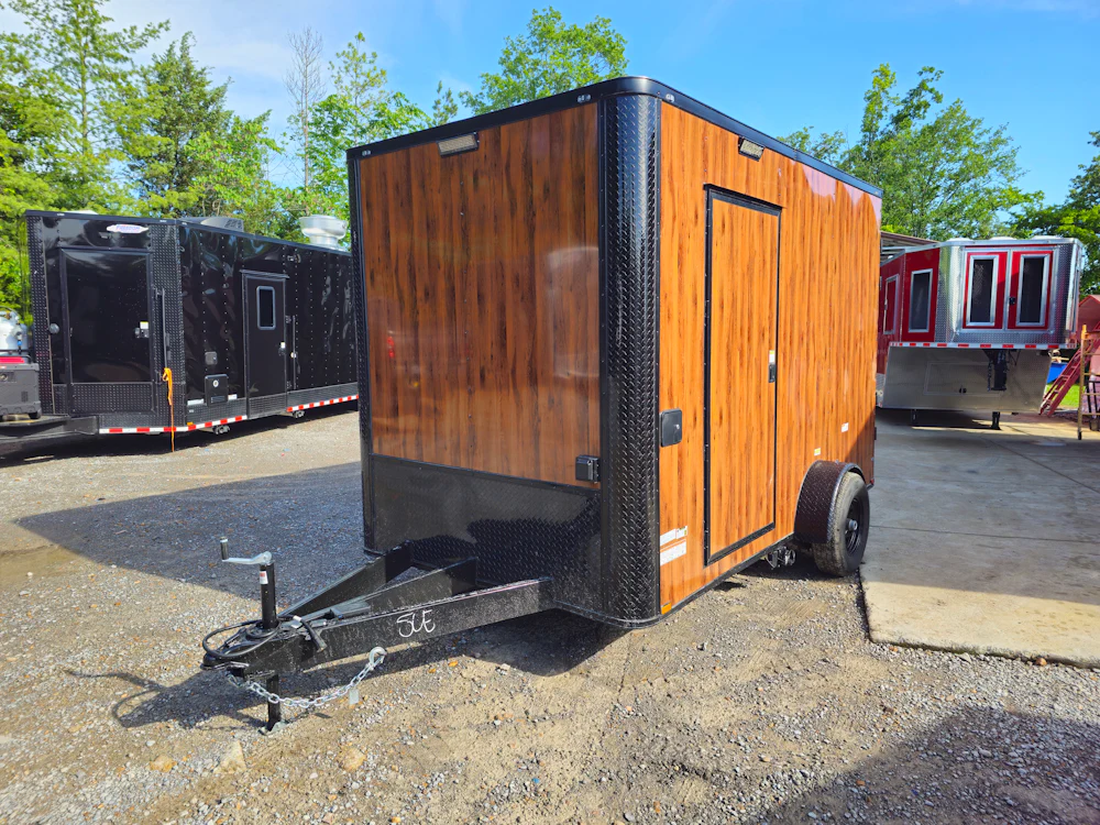 7' X 12' Wood Grain Concession Trailer Custom Food Event Catering Vending - Image 2