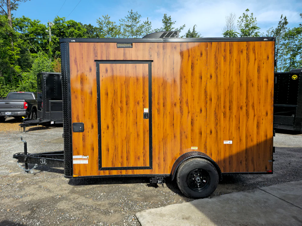 7' X 12' Wood Grain Concession Trailer Custom Food Event Catering Vending - Image 3
