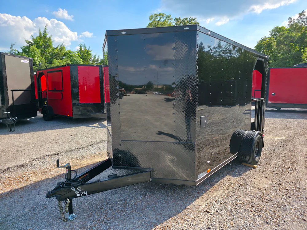 7' X 12' Black With Blackout Elite Porch Trailer With Built-In Sink - Image 2