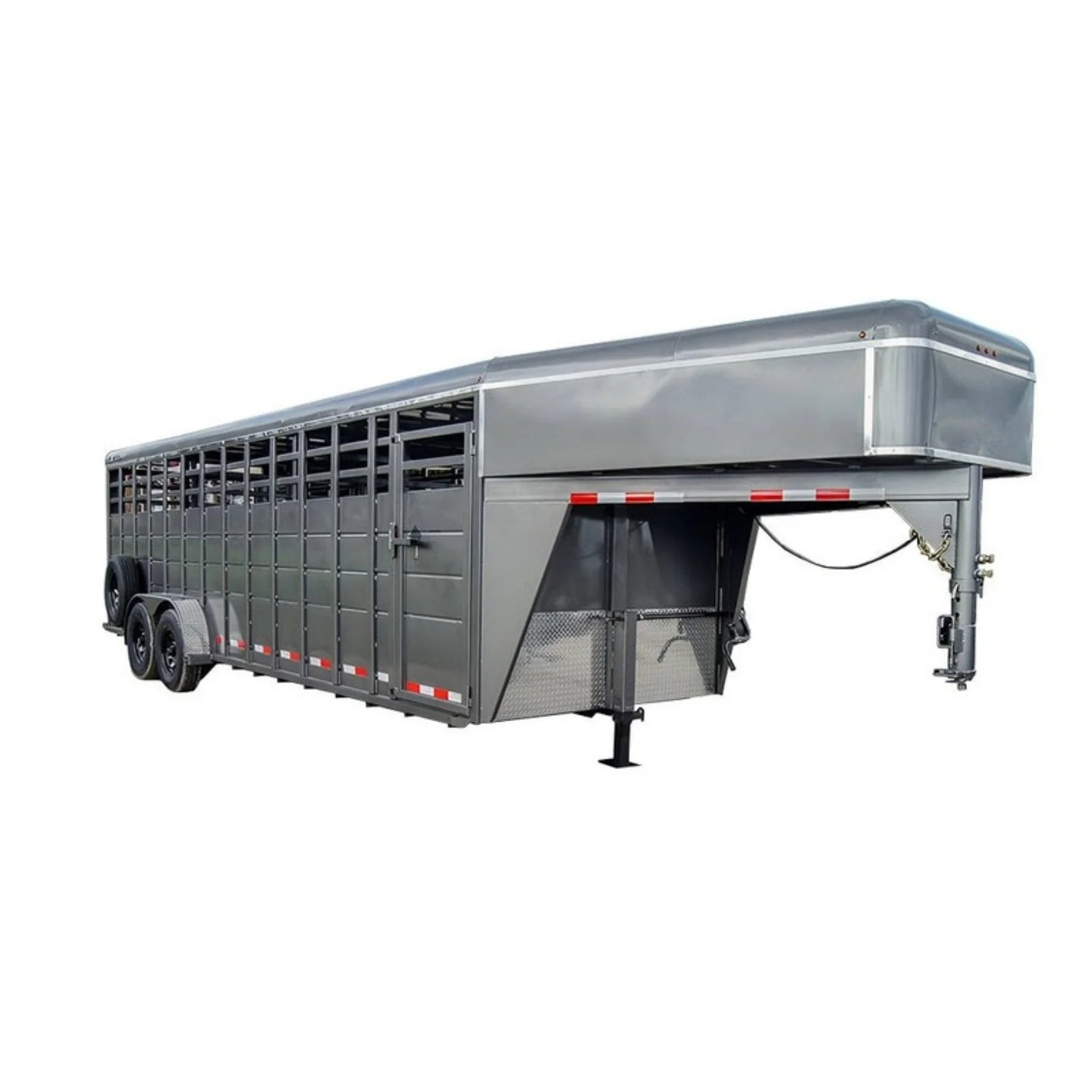 24ft Charcoal Gooseneck Livestock Trailer (2) 7K Axles