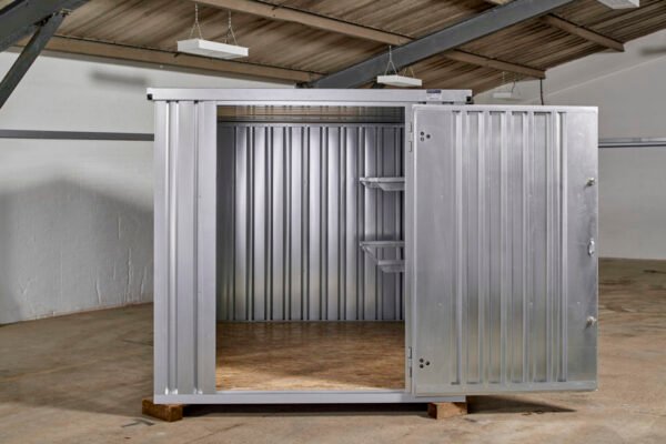 3M X 2.1M Flat Pack Storage Container – Galvanised - Image 4