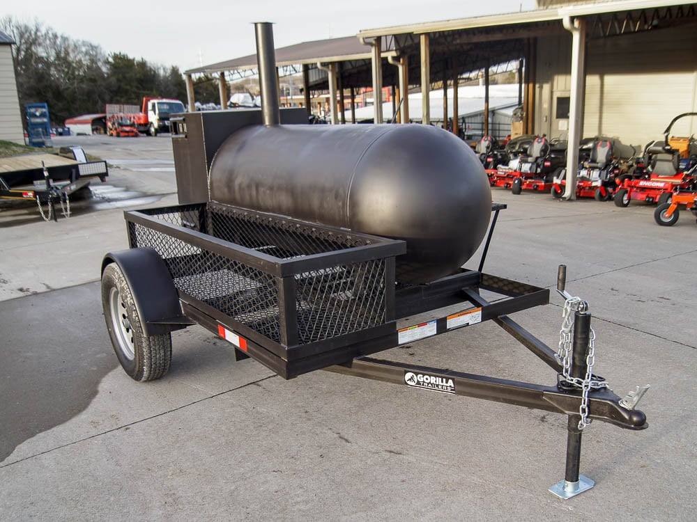 Smoker Trailer Pull Behind Wood 59"x 29" Charcoal Pit Wood Cage BBQ Cooker - Image 3