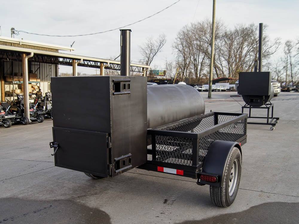 Smoker Trailer Pull Behind Wood 59"x 29" Charcoal Pit Wood Cage BBQ Cooker - Image 4