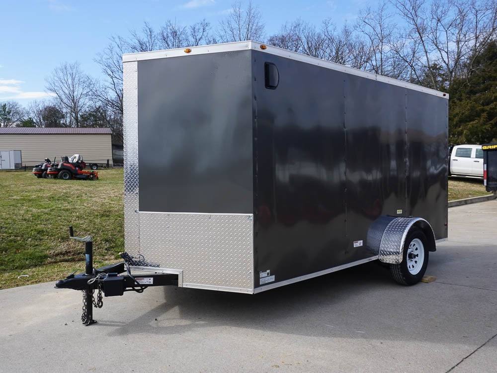 7x12 Enclosed Charcoal Trailer with Silver ATP 3500lb Axle Storage