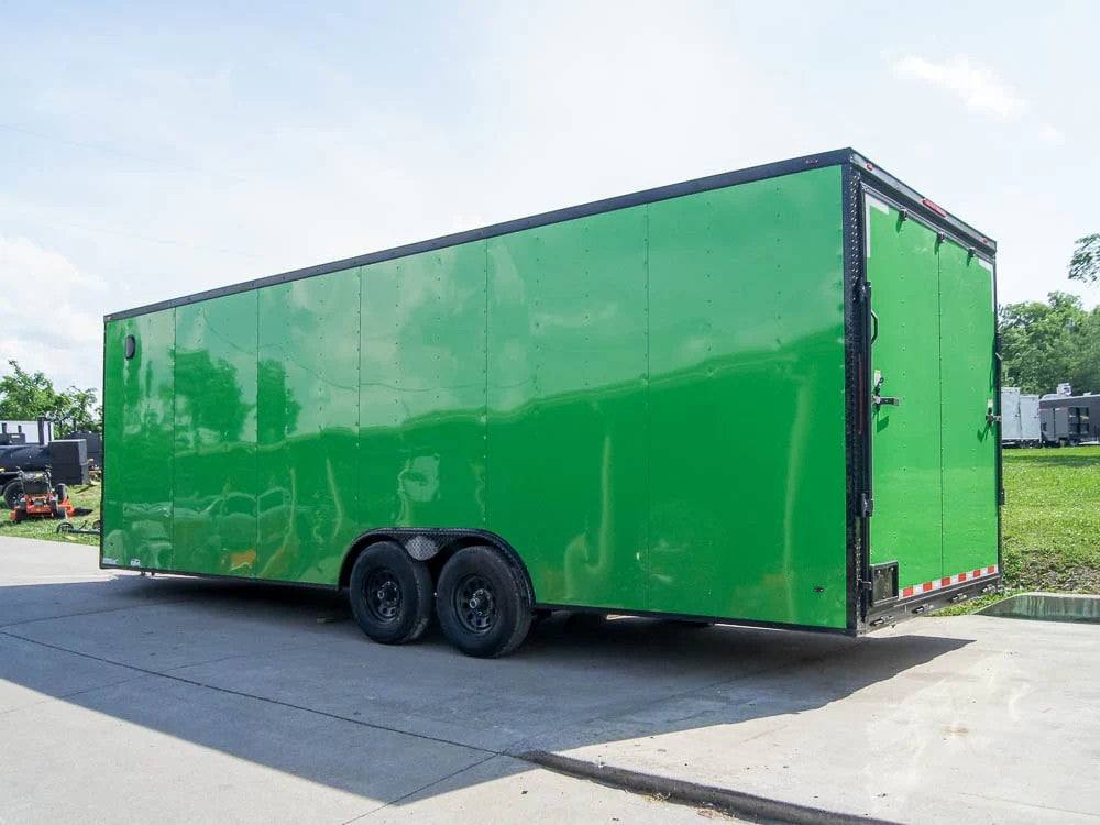 8.5x24 Lime Green Enclosed Trailer with Blackout Package (2) 5200lb Axles Storage - Image 3