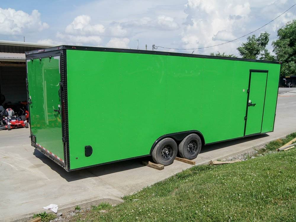 8.5x24 Lime Green Enclosed Trailer with Blackout Package (2) 5200lb Axles Storage - Image 4