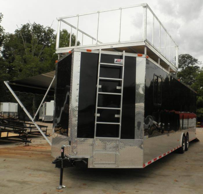 Enclosed Trailer 8.5'x28' Black - Extended Roof Observation Deck Storage - Image 2