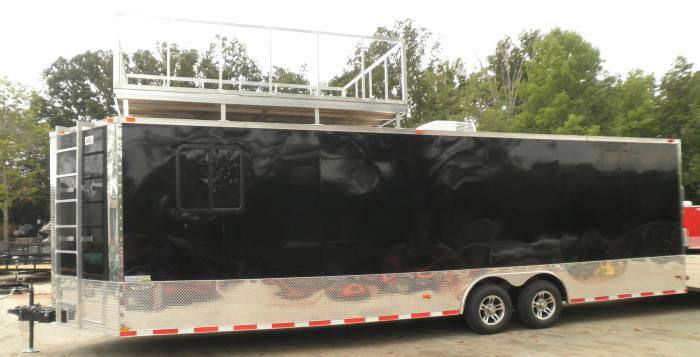 Enclosed Trailer 8.5'x28' Black - Extended Roof Observation Deck Storage - Image 4