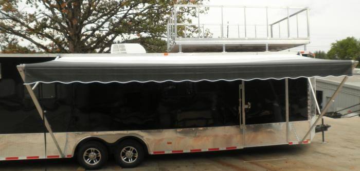 Enclosed Trailer 8.5'x28' Black - Extended Roof Observation Deck Storage - Image 3