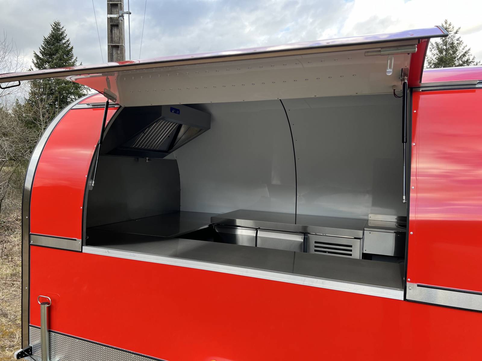 Red Custom Street Mobile Food Concession Trailer. - Image 3