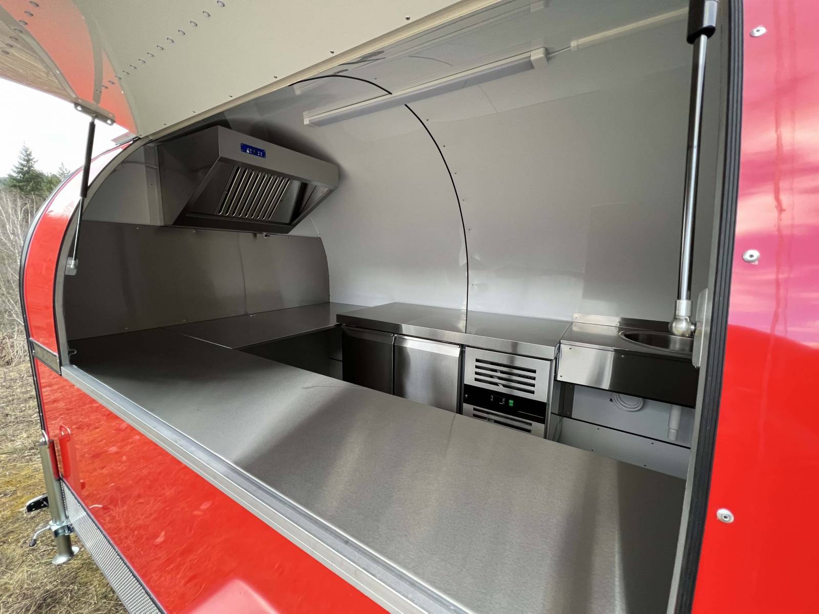 Red Custom Street Mobile Food Concession Trailer. - Image 5