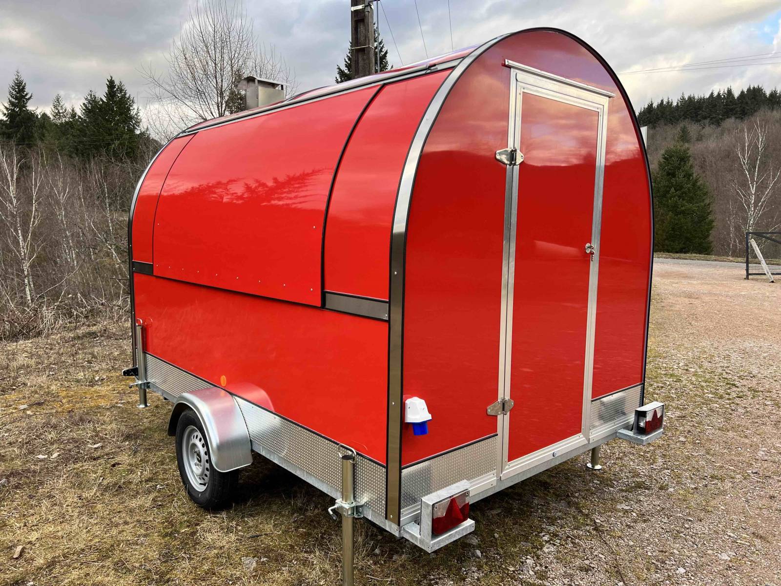 Red Custom Street Mobile Food Concession Trailer. - Image 2