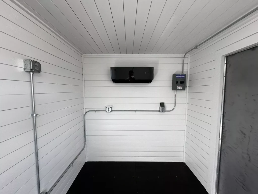 20 ft 20’ Slate Gray Shiplap 120V Shipping Container Office Minisplit - Image 3