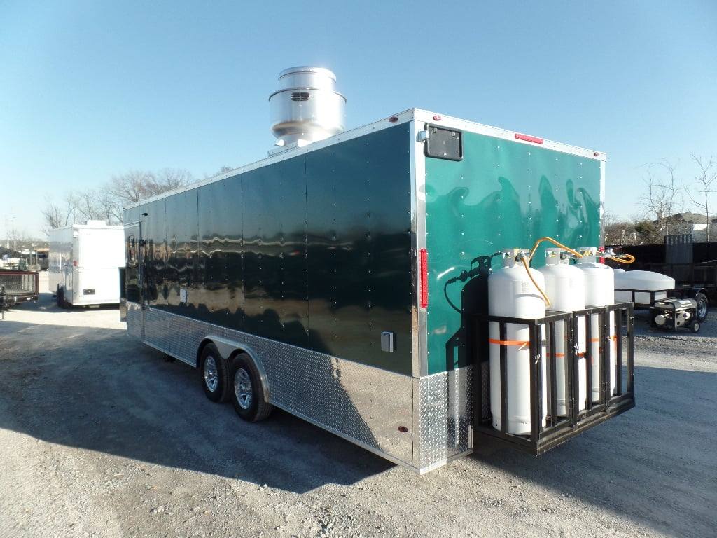 8.5' x 24' Concession Food Trailer Emerald Green With Appliances - Image 3