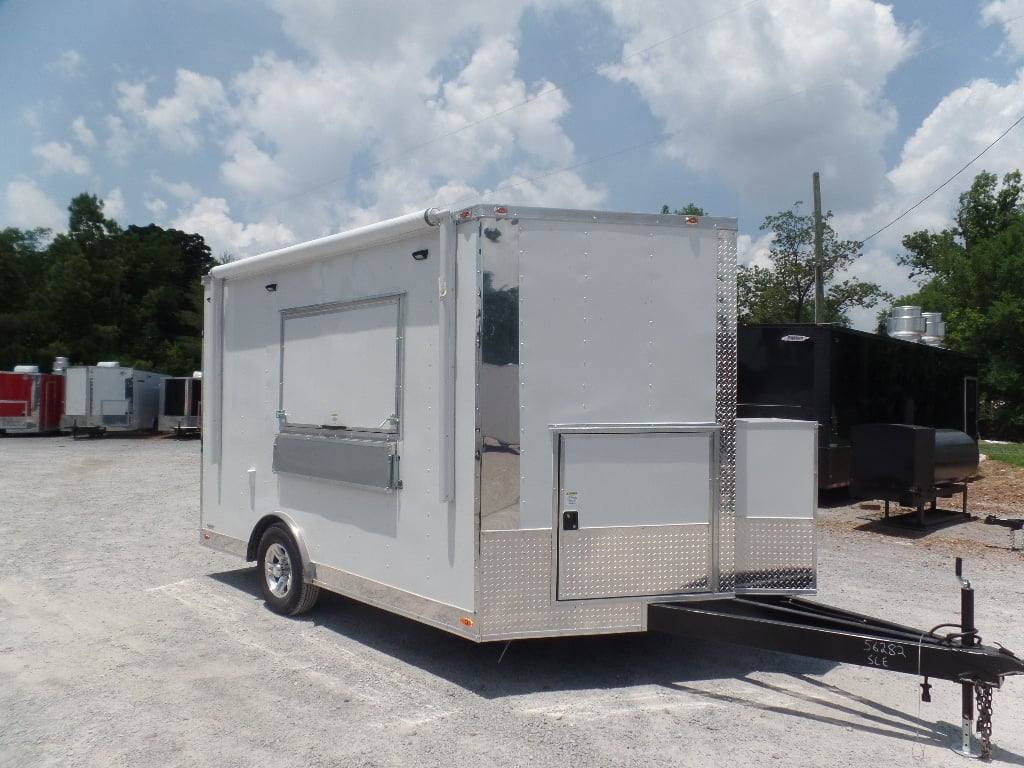 8.5' x 12' White Concession Food Trailer With Appliances - Image 2
