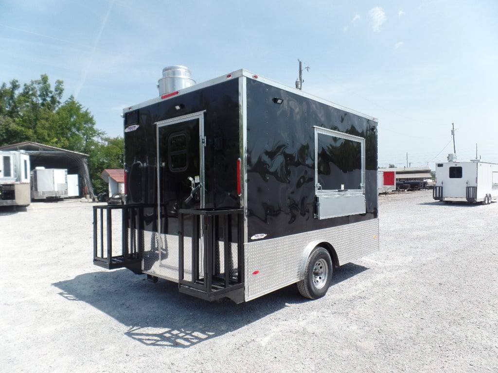 8.5' x 12' Black Concession Food Trailer - Image 2