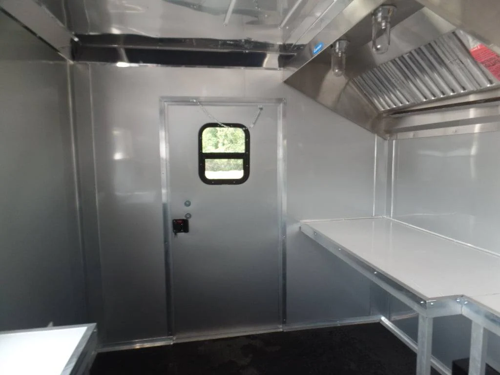 8.5' x 12' Black Concession Food Trailer - Image 3