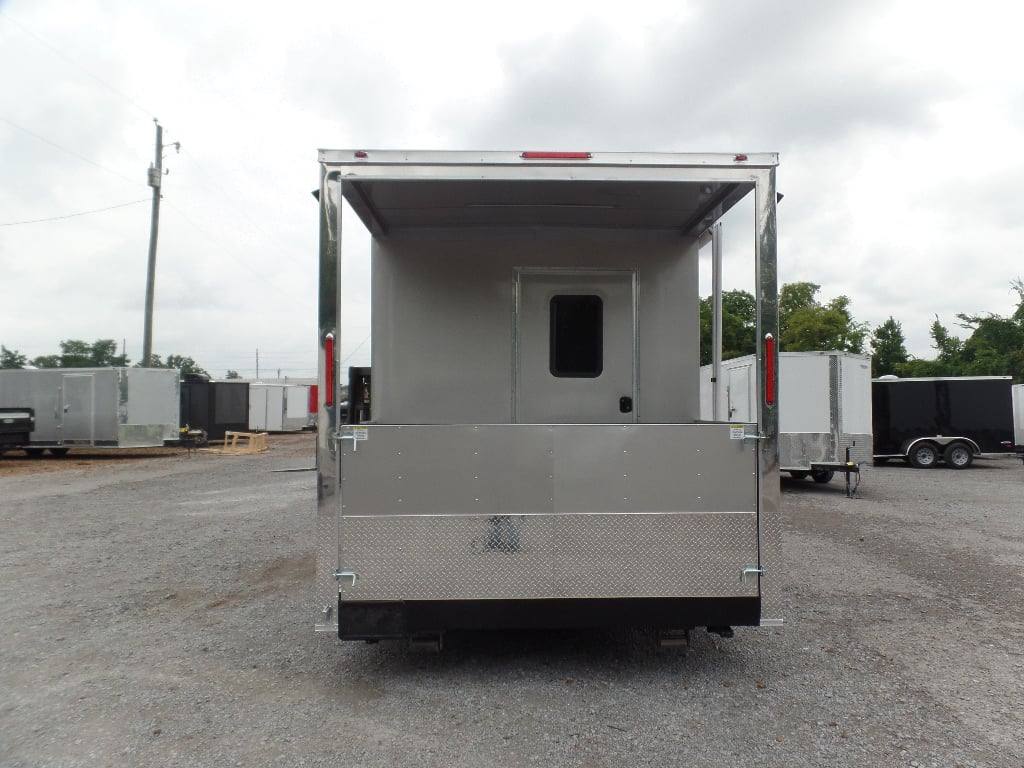 8.5' x 18' Arizona Beige BBQ Porch Concession Food Trailer - Image 4