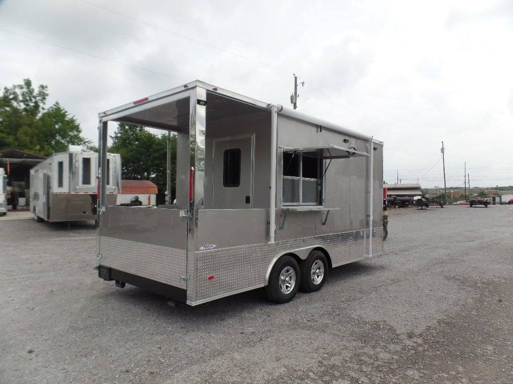8.5' x 18' Arizona Beige BBQ Porch Concession Food Trailer