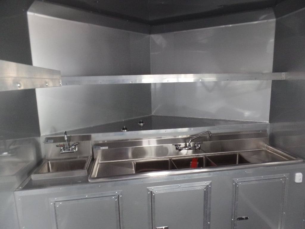 8.5' x 18' Arizona Beige BBQ Porch Concession Food Trailer - Image 3